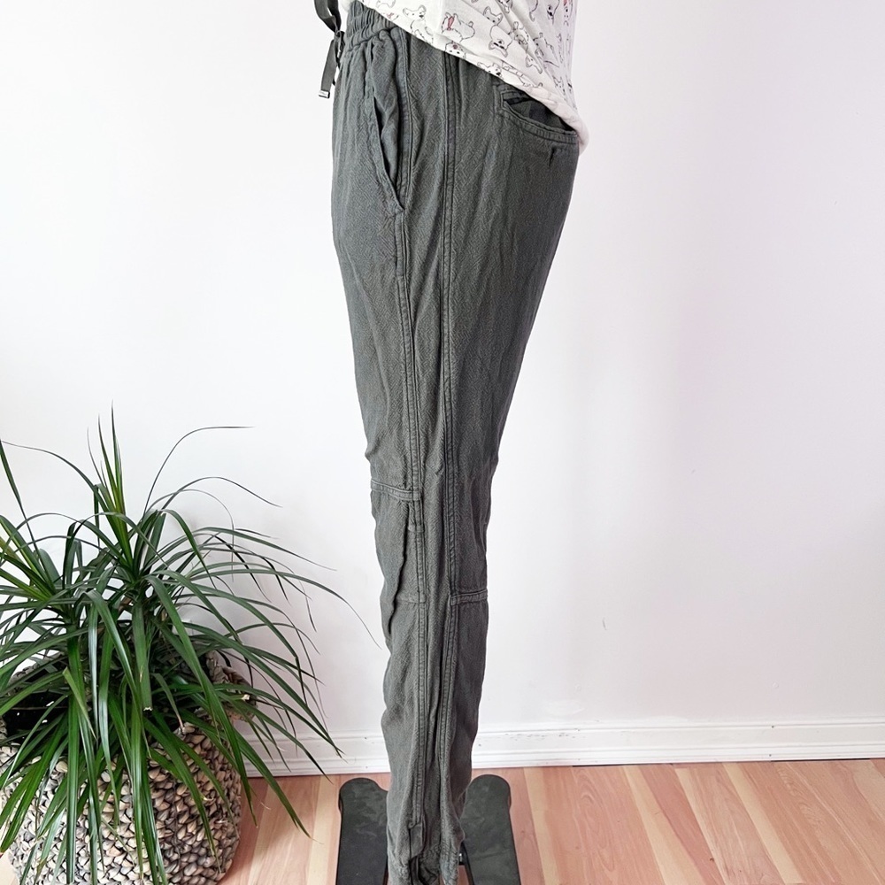 Etoile Isabel Marant Joggers Size 1 Moto Zippered Cuff Linen Gray Washed - Picture 2 of 8